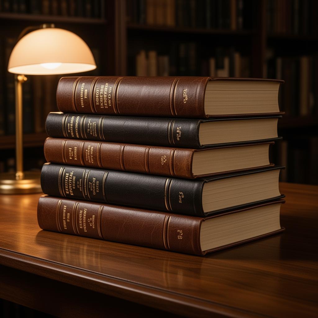 The six Provider Circle directories arranged as leather-bound editorial volumes